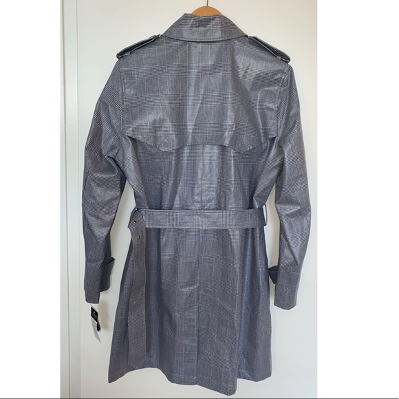 LRL Lauren Ralph Lauren | NWT | glen check laminated belted trench coat - Picture 4 of 10